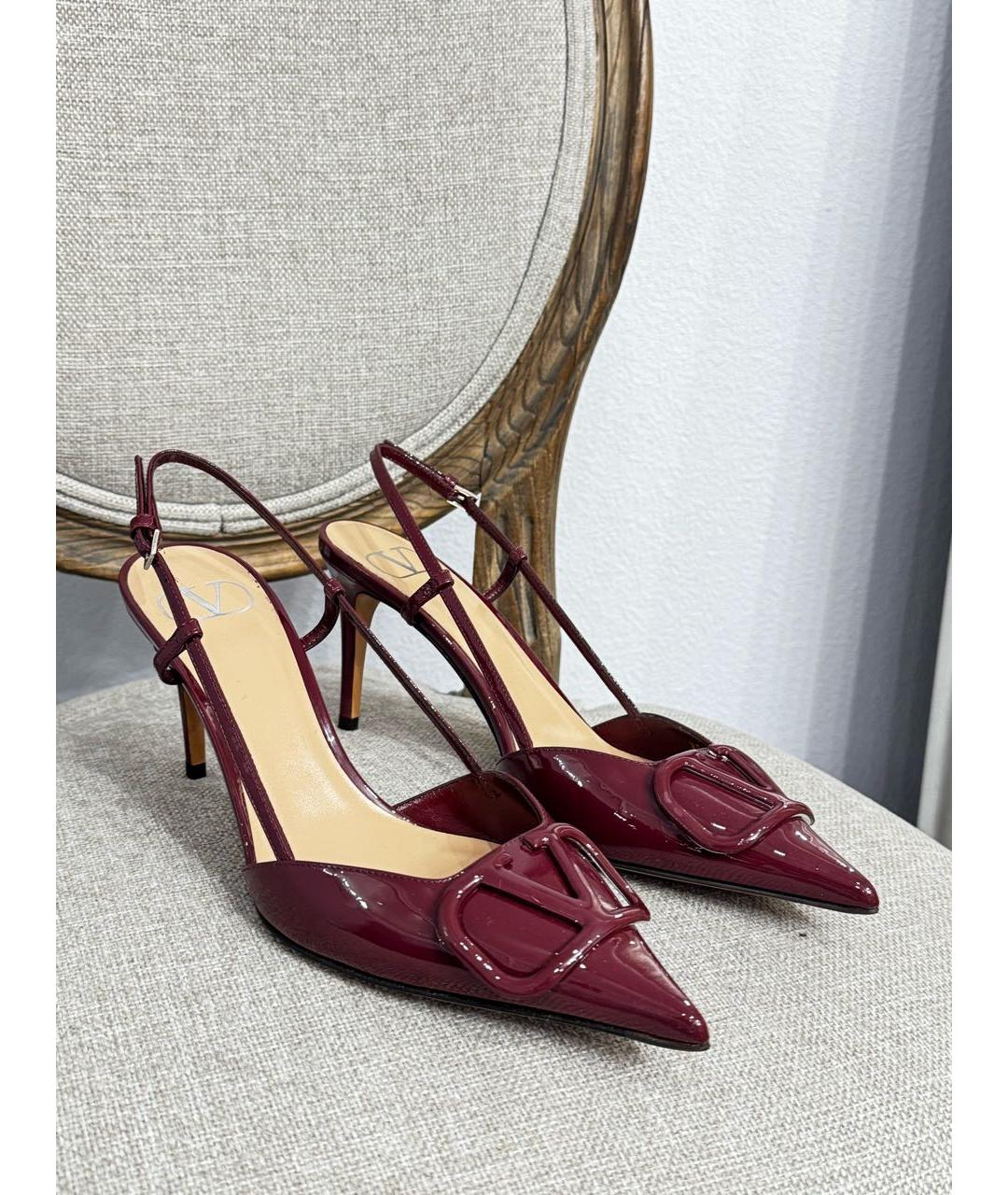 VALENTINO Бордовые туфли из лакированной кожи, фото 7