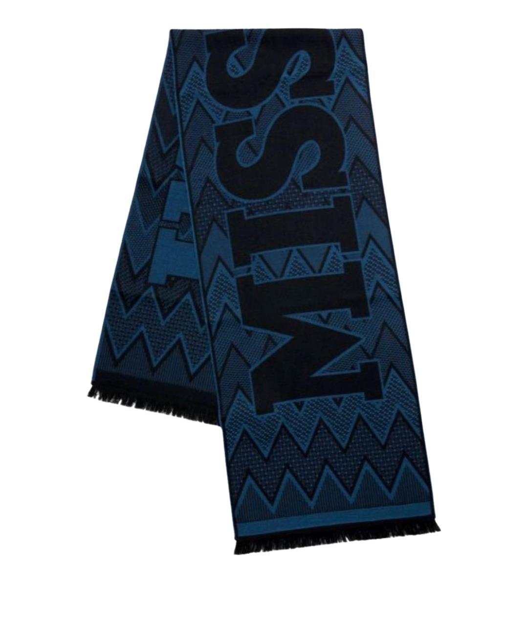 MISSONI Темно-синий шерстяной шарф, фото 1