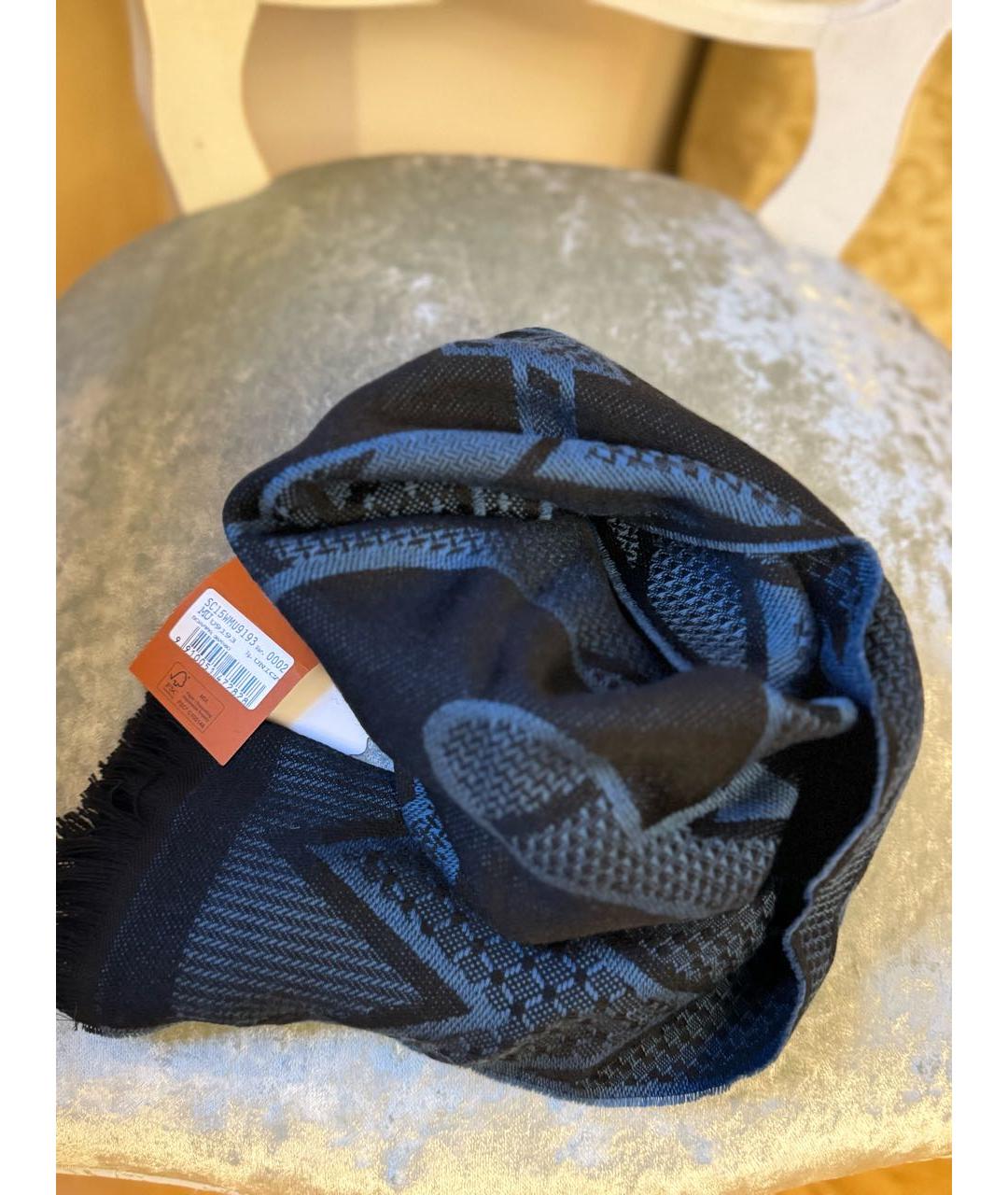 MISSONI Темно-синий шерстяной шарф, фото 6