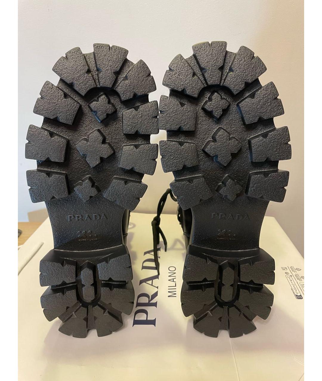 PRADA Черные кожаные высокие ботинки, фото 5