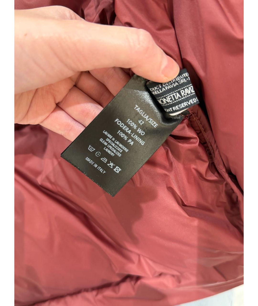 SIMONETTA RAVIZZA Розовый шерстяной пуховик, фото 5
