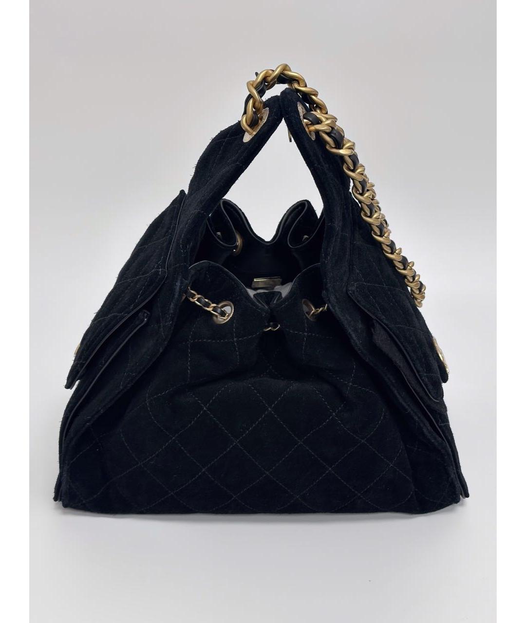 CHANEL Черная замшевая сумка через плечо, фото 4