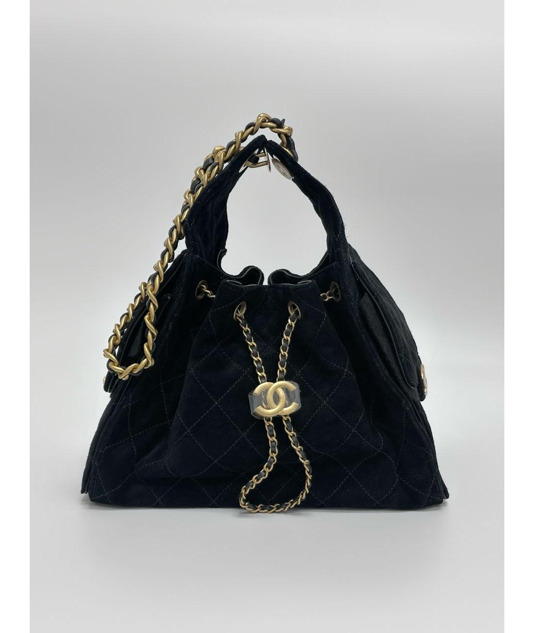 CHANEL Черная замшевая сумка через плечо, фото 9