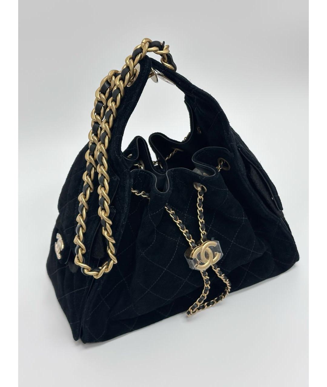 CHANEL Черная замшевая сумка через плечо, фото 2