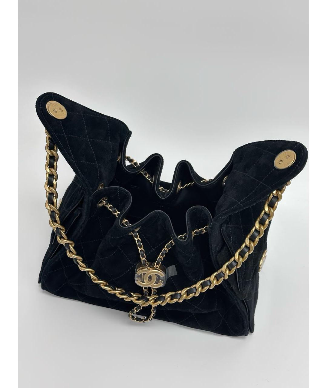CHANEL Черная замшевая сумка через плечо, фото 5