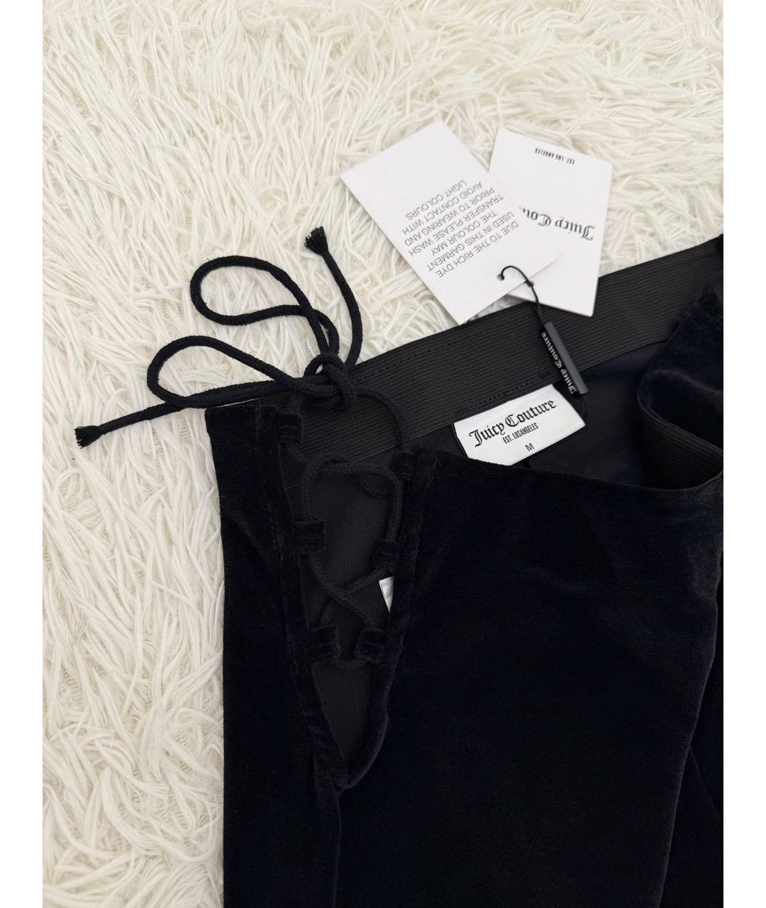 JUICY COUTURE Черные велюровые брюки узкие, фото 2