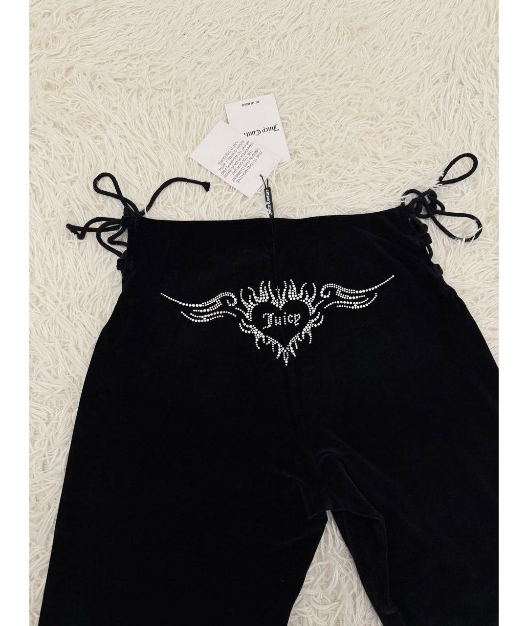 JUICY COUTURE Черные велюровые брюки узкие, фото 3