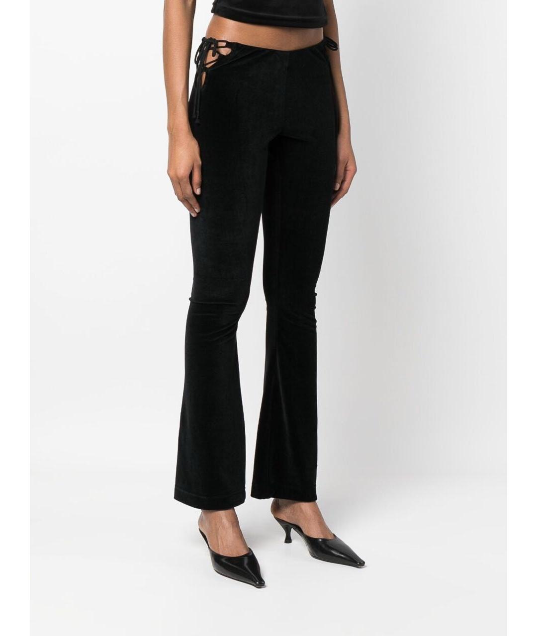 JUICY COUTURE Черные велюровые брюки узкие, фото 5