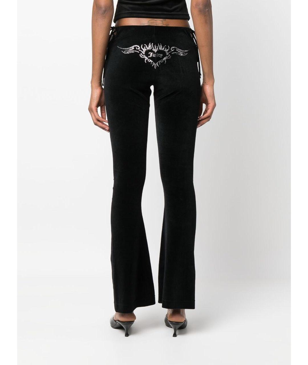 JUICY COUTURE Черные велюровые брюки узкие, фото 6