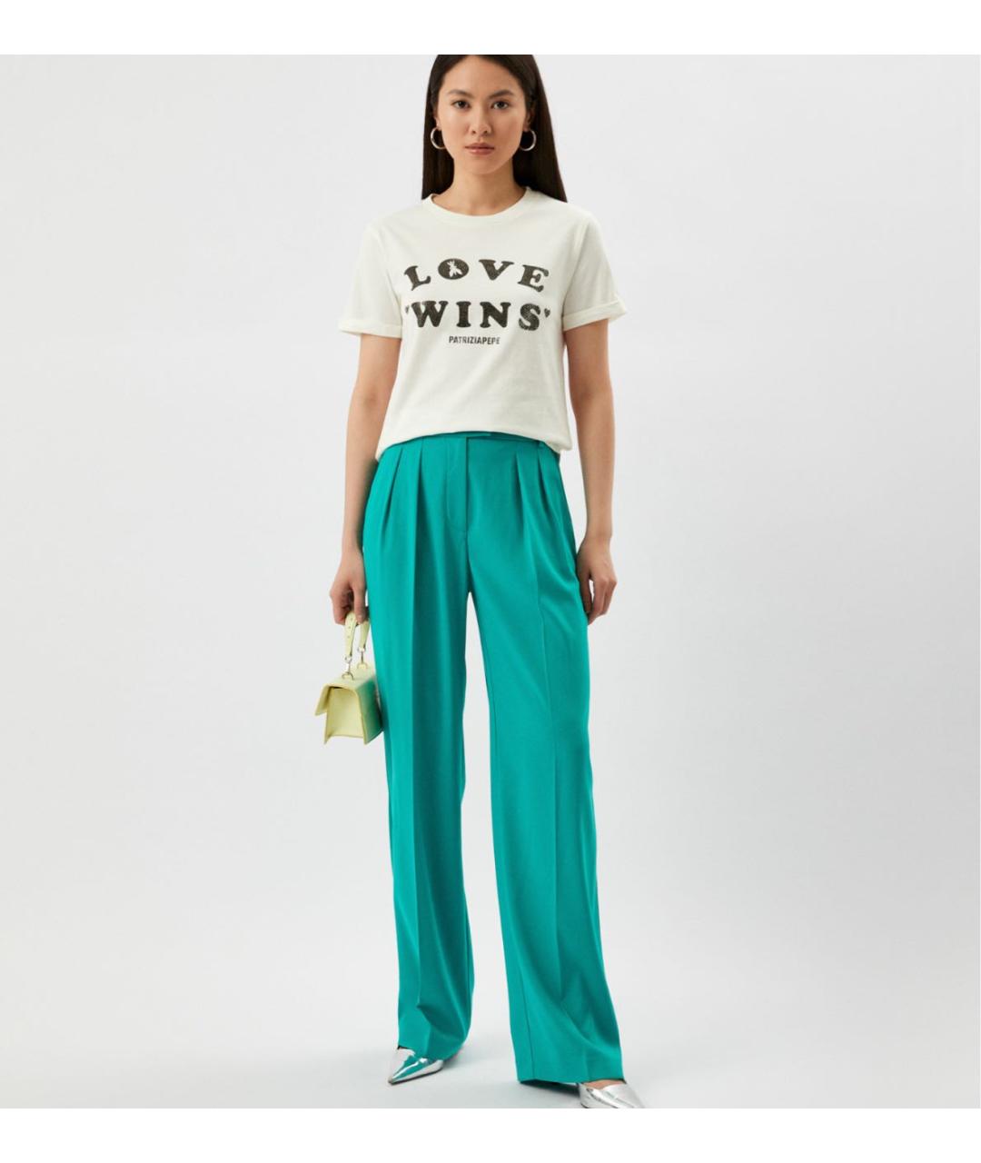 PATRIZIA PEPE Белая хлопковая футболка, фото 5