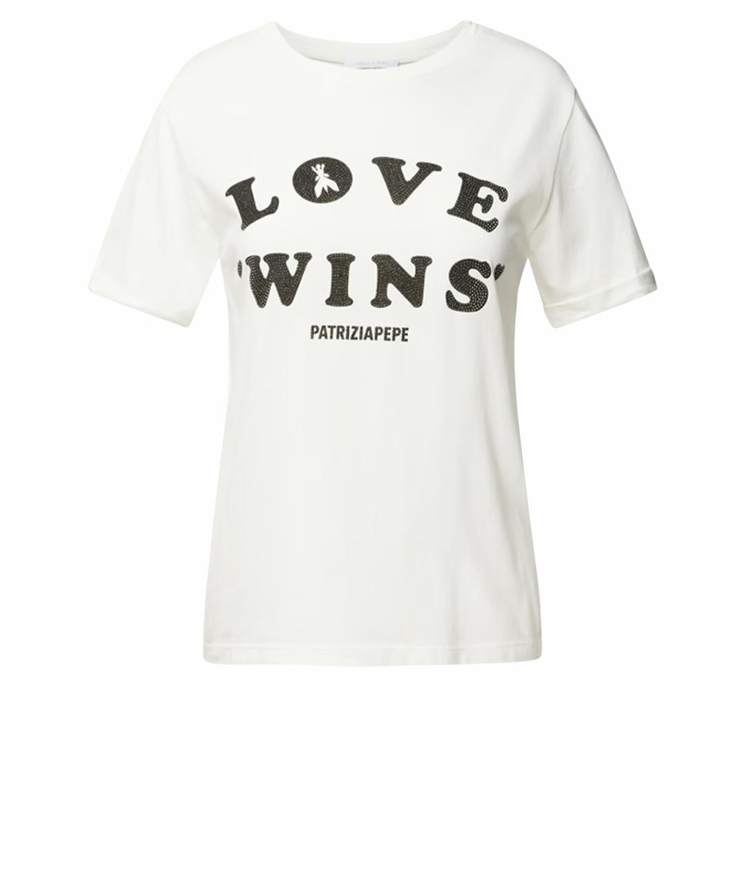 PATRIZIA PEPE Белая хлопковая футболка, фото 1