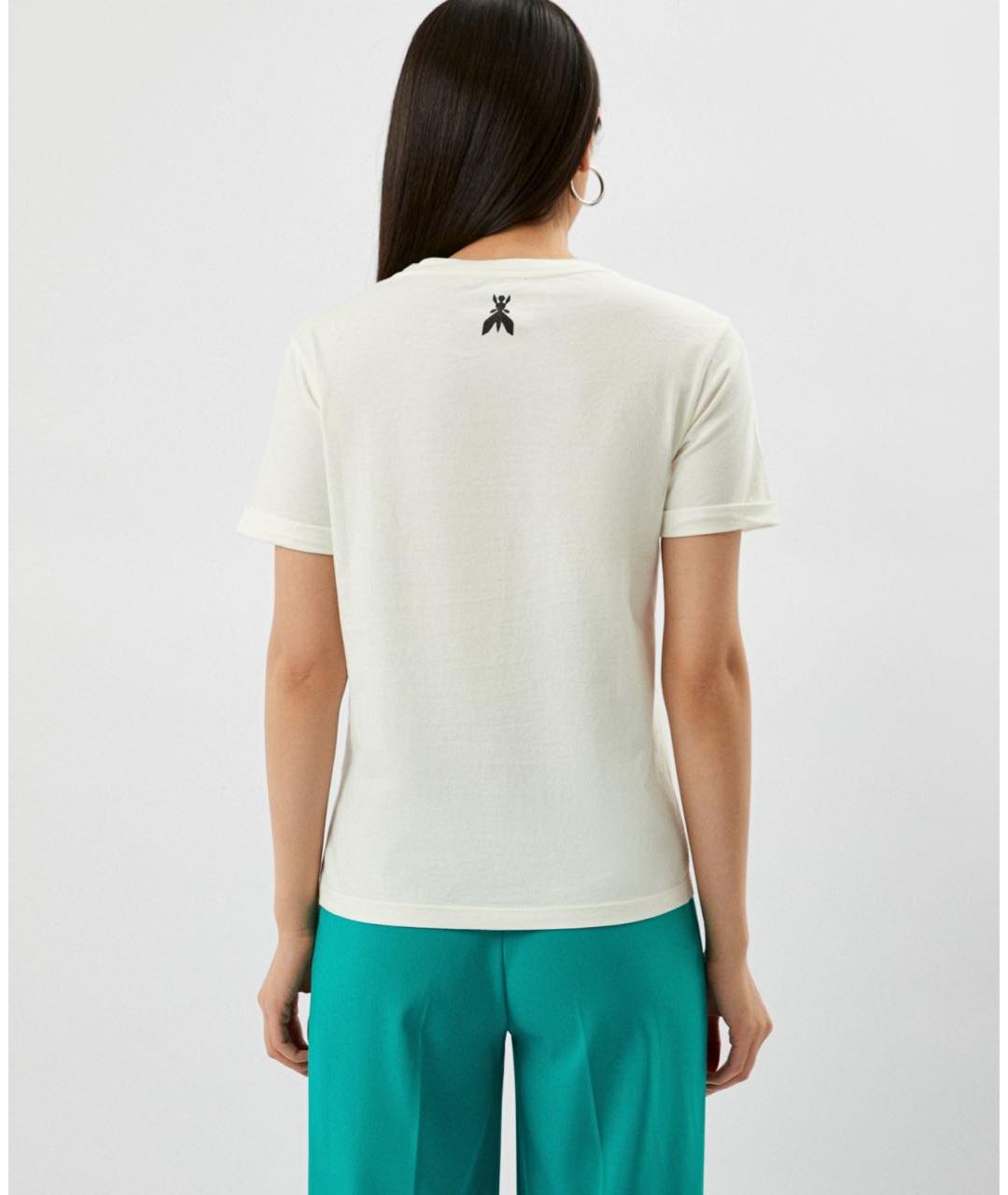 PATRIZIA PEPE Белая хлопковая футболка, фото 4