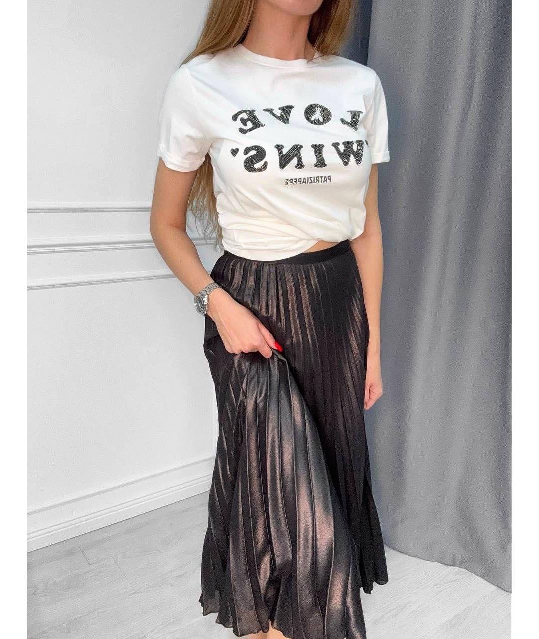 PATRIZIA PEPE Белая хлопковая футболка, фото 6