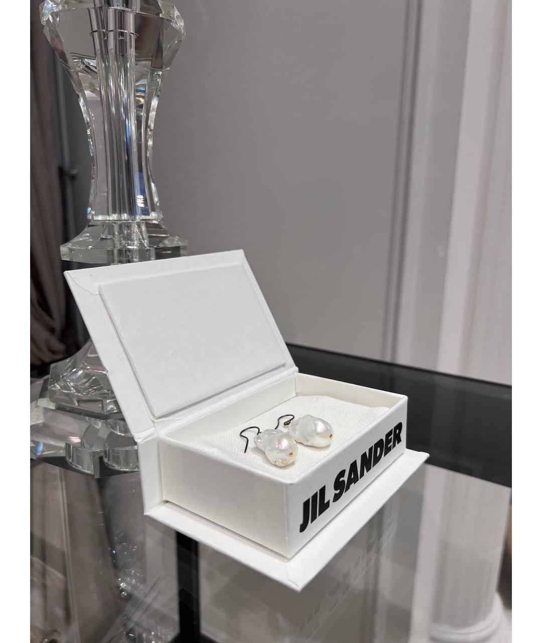 JIL SANDER Белые серьги, фото 3