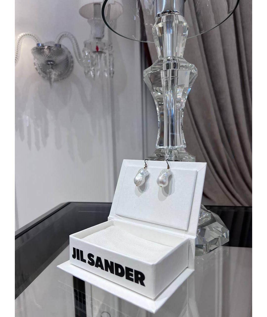 JIL SANDER Белые серьги, фото 2