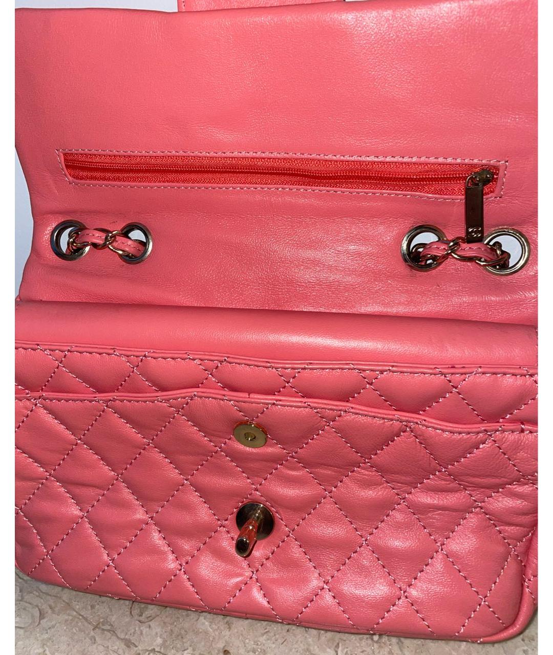 CHANEL Коралловая кожаная сумка через плечо, фото 5