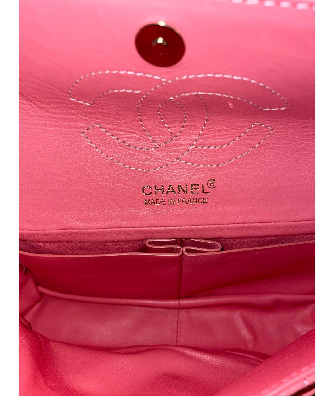 CHANEL Коралловая кожаная сумка через плечо, фото 4