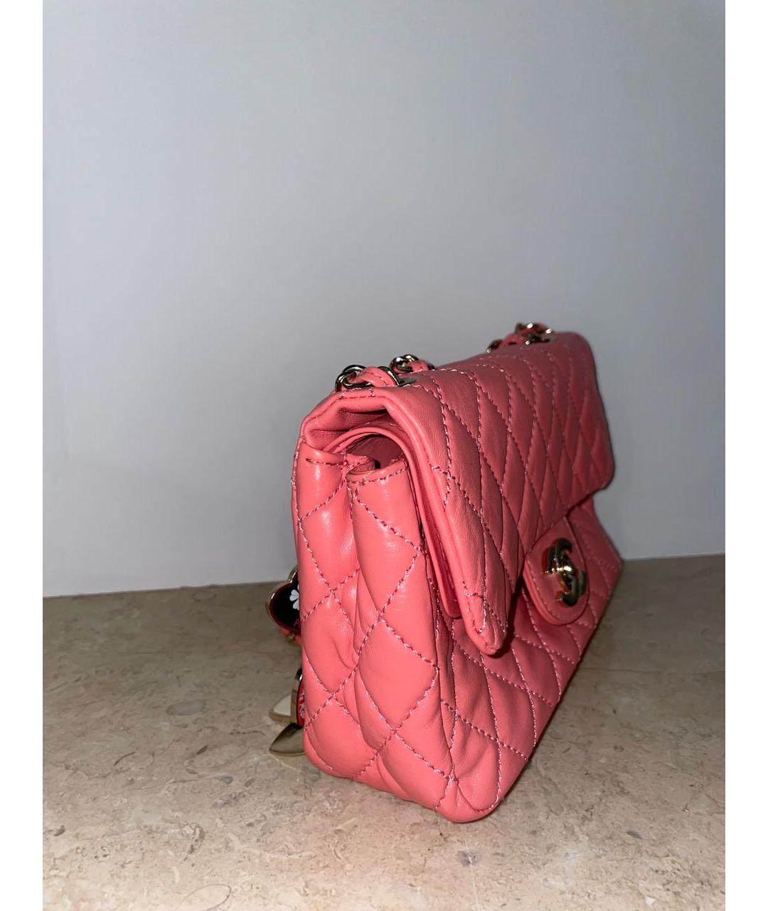 CHANEL Коралловая кожаная сумка через плечо, фото 2