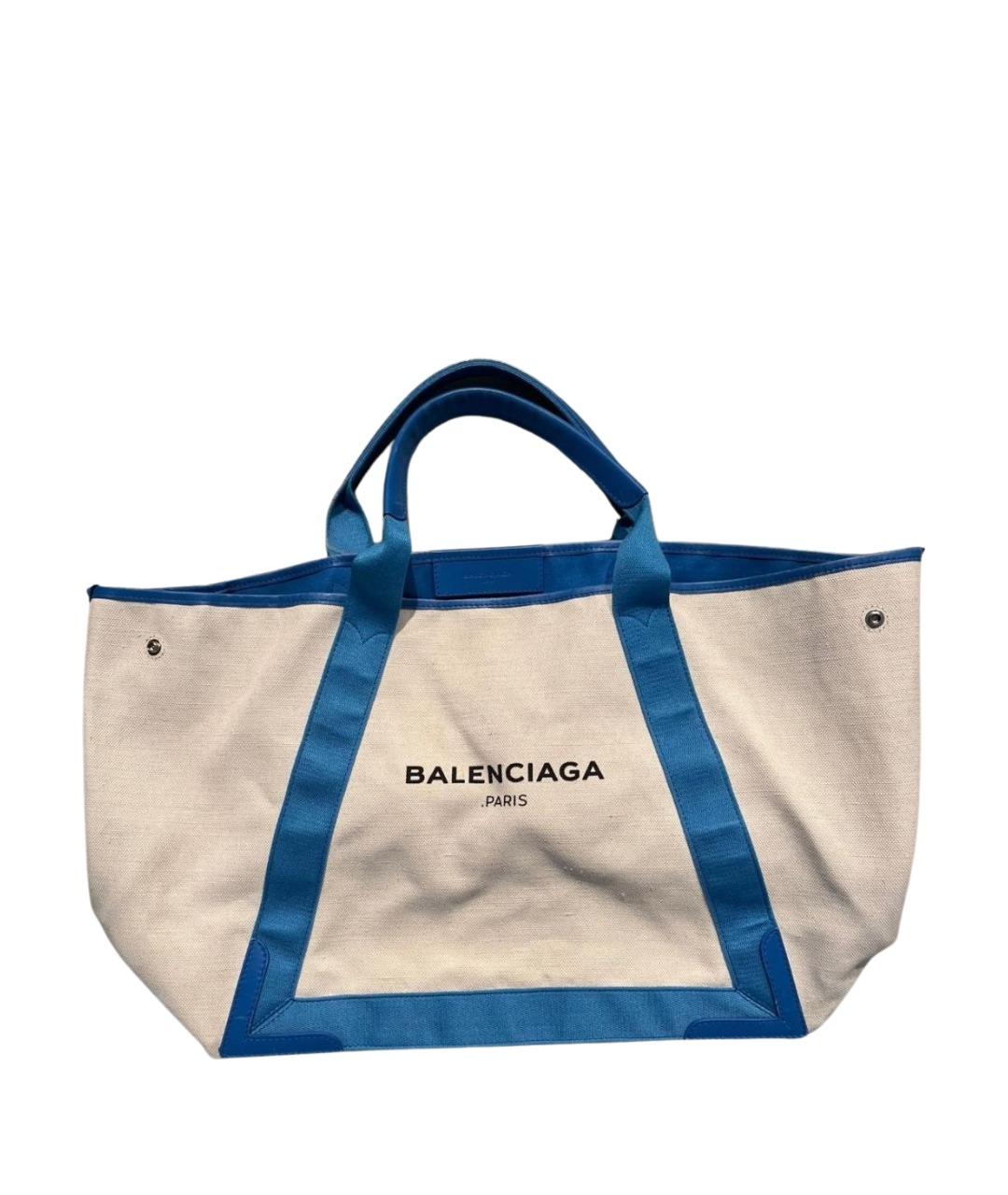 BALENCIAGA Бежевая тканевая сумка тоут, фото 1