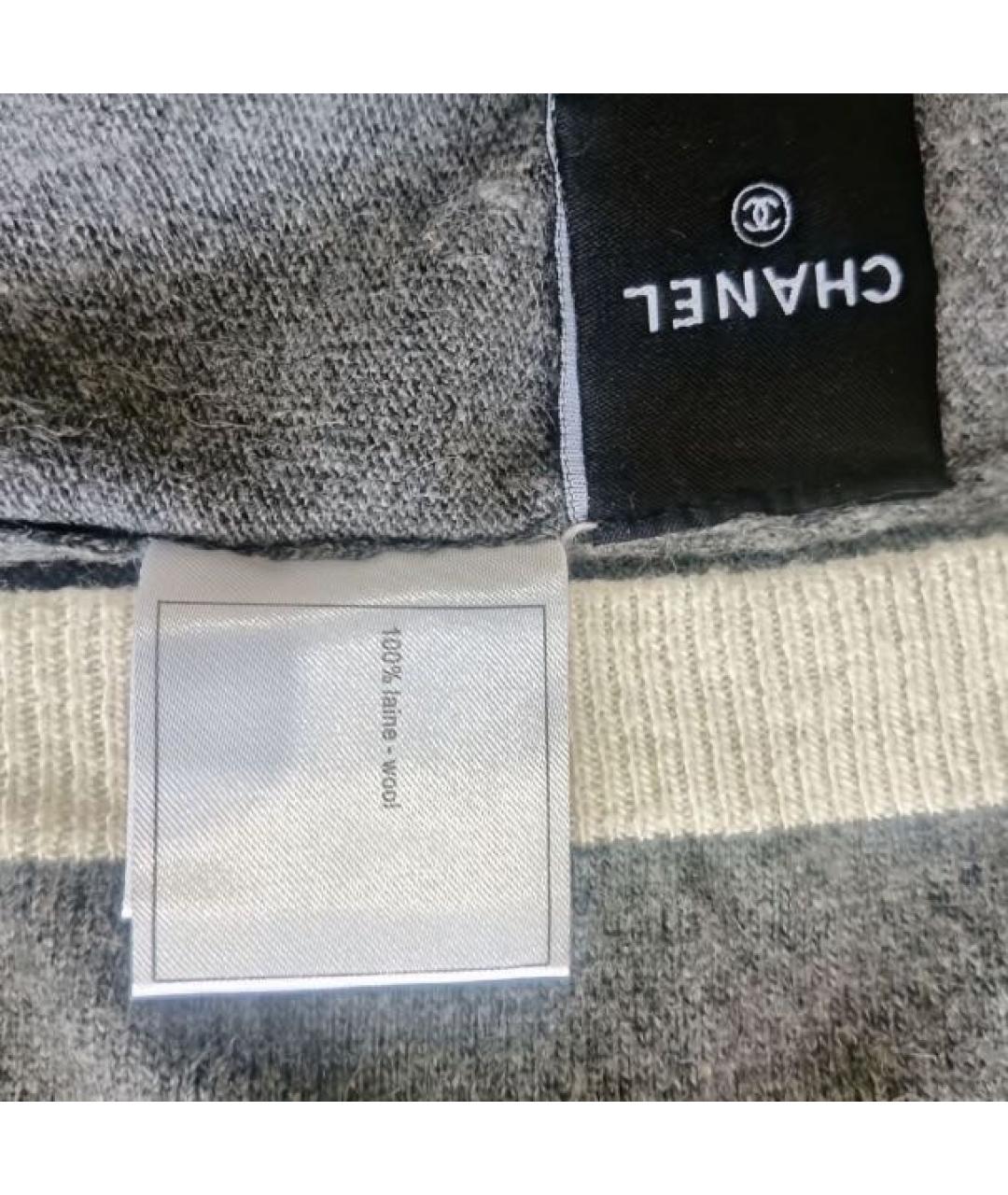 CHANEL Серое шерстяное повседневное платье, фото 7