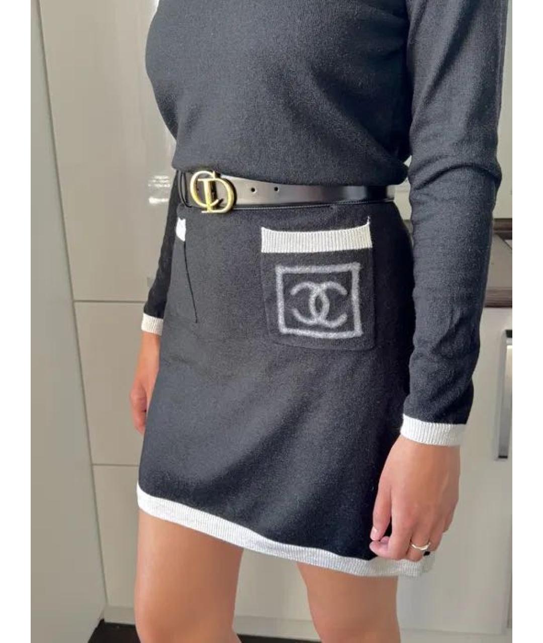 CHANEL Серое шерстяное повседневное платье, фото 8