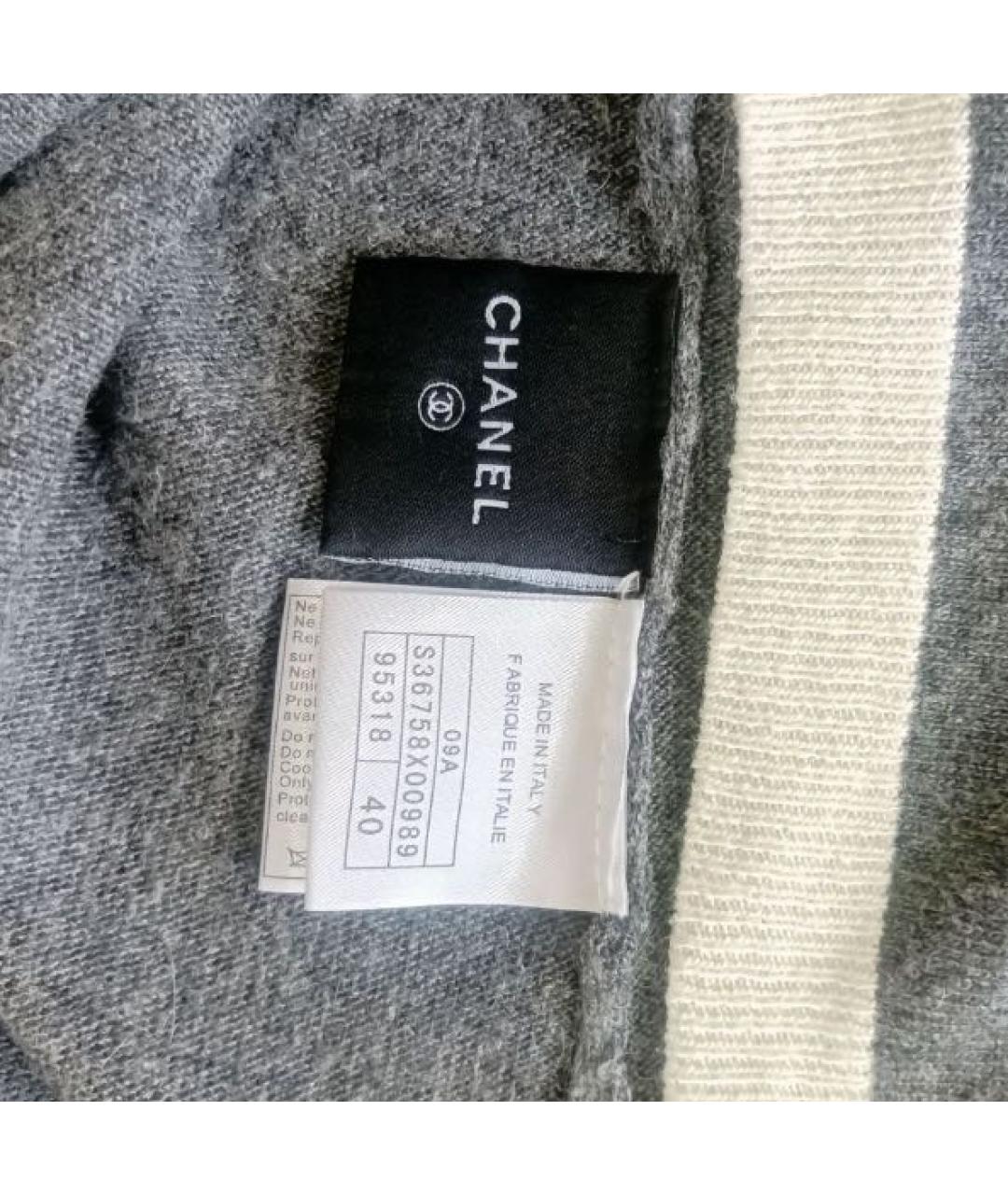 CHANEL Серое шерстяное повседневное платье, фото 6