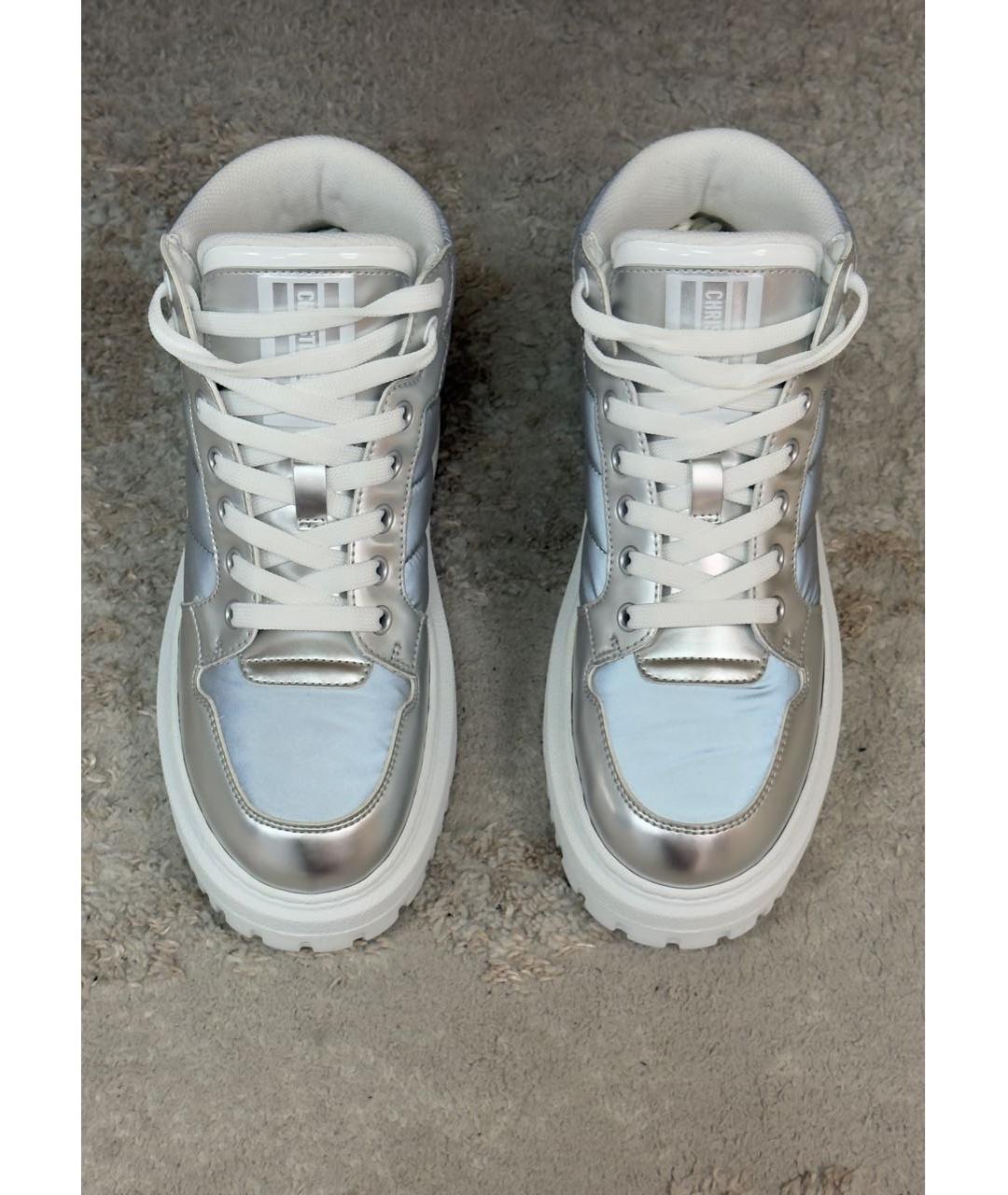 CHRISTIAN DIOR Серебряные текстильные ботинки, фото 2