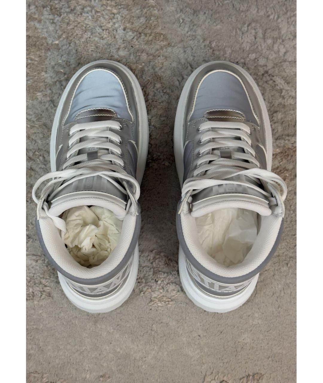 CHRISTIAN DIOR Серебряные текстильные ботинки, фото 3