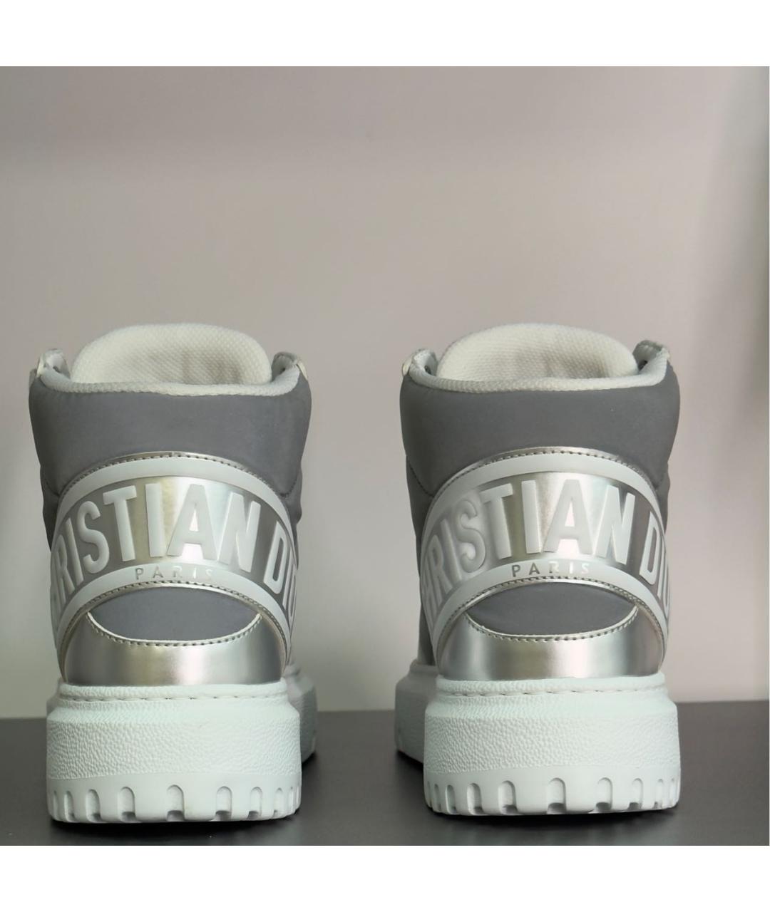 CHRISTIAN DIOR Серебряные текстильные ботинки, фото 4