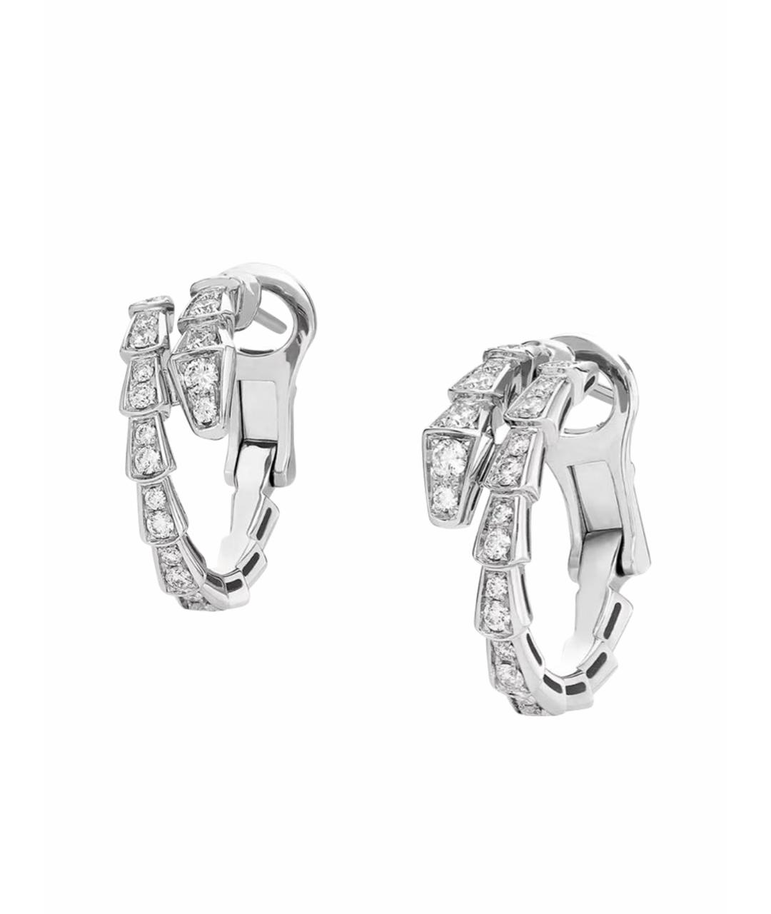 BVLGARI Серебряные серьги из белого золота, фото 1