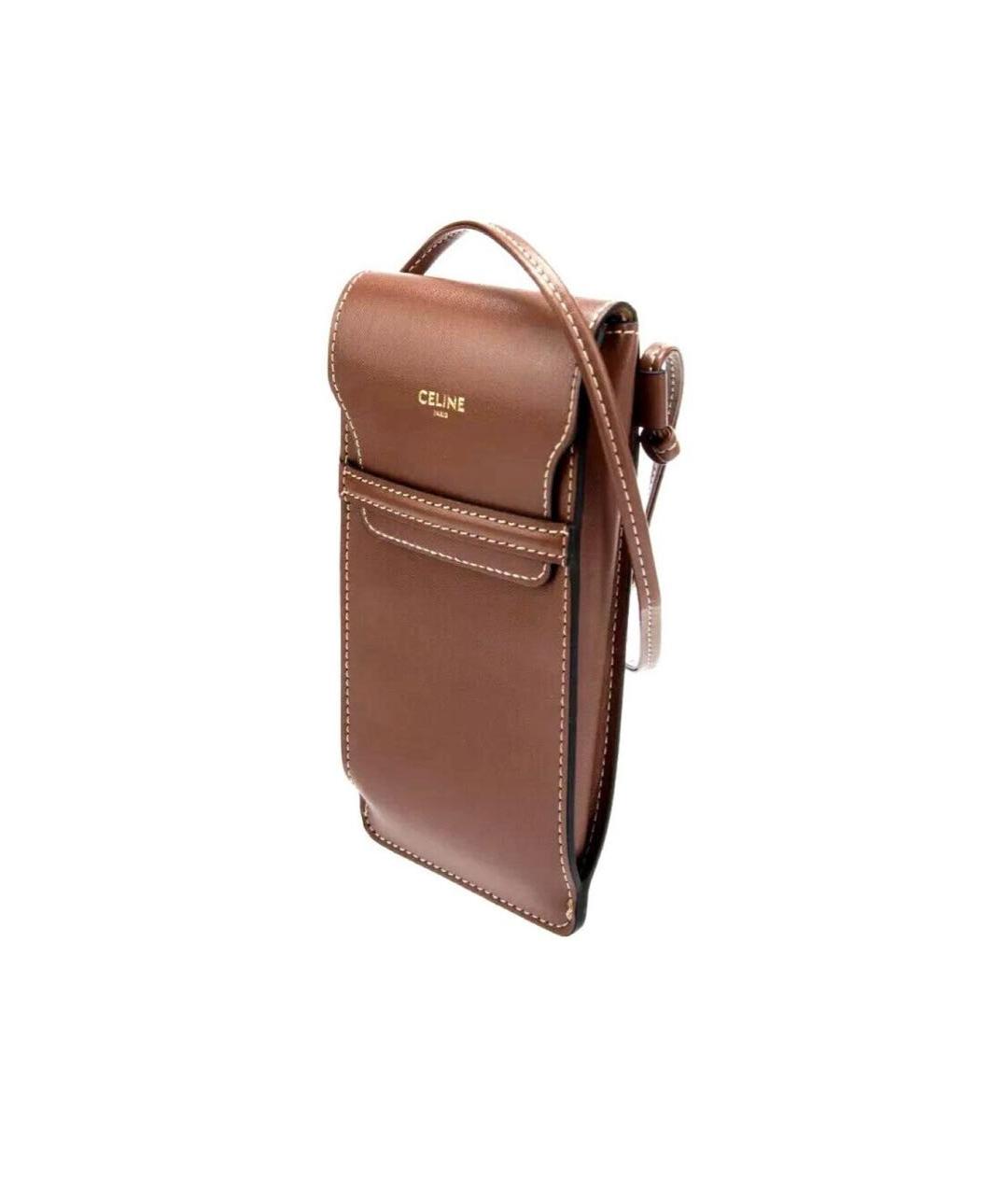 CELINE Коричневая сумка через плечо из искусственной кожи, фото 3
