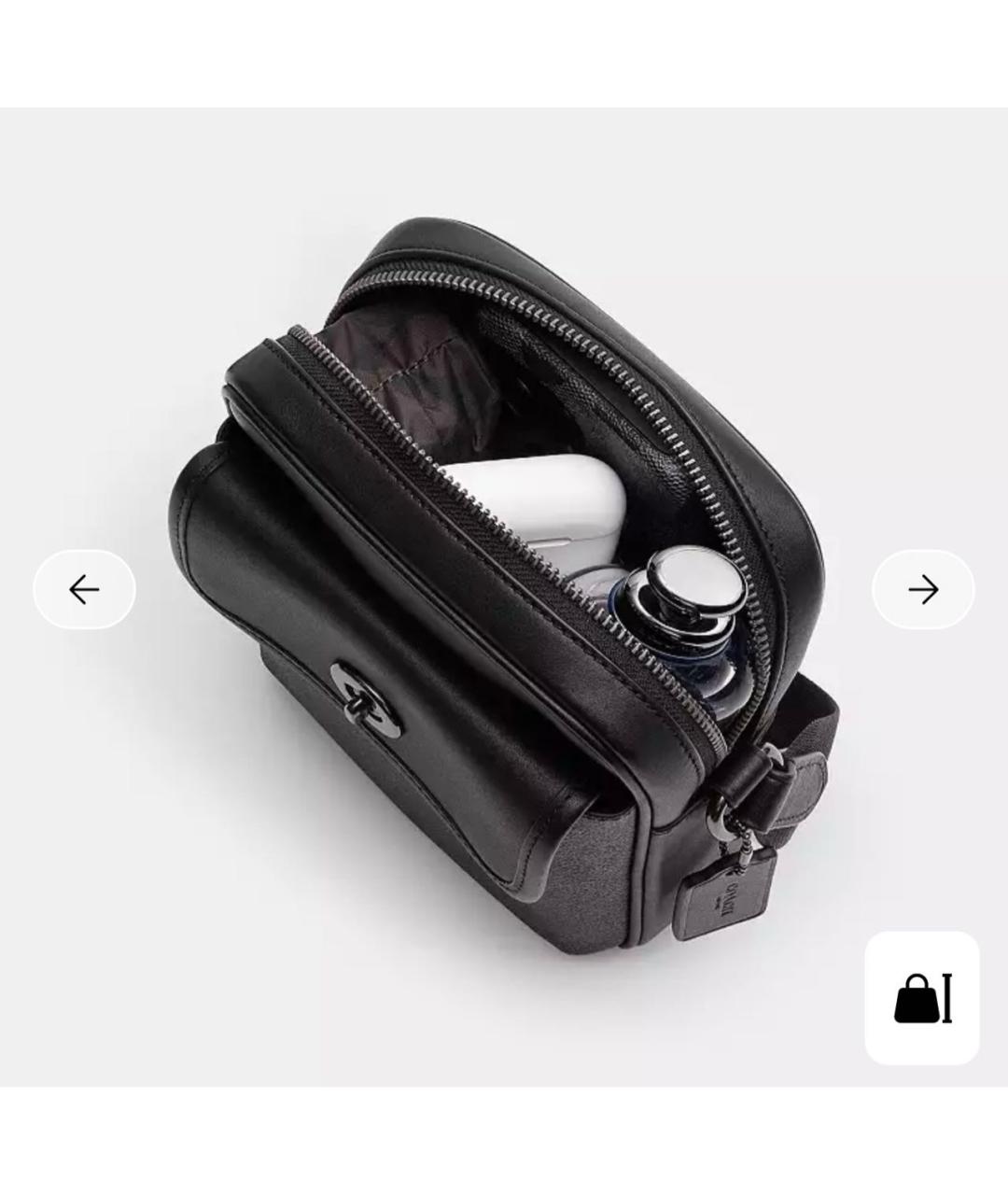 COACH Черная кожаная сумка на плечо, фото 6