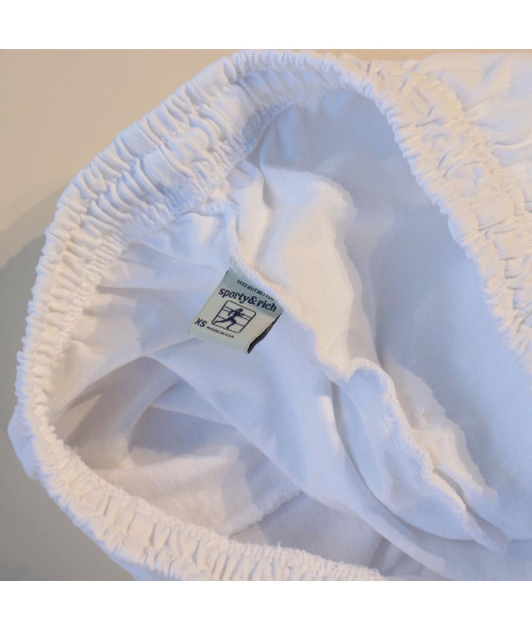 SPORTY AND RICH Белые хлопковые шорты, фото 4