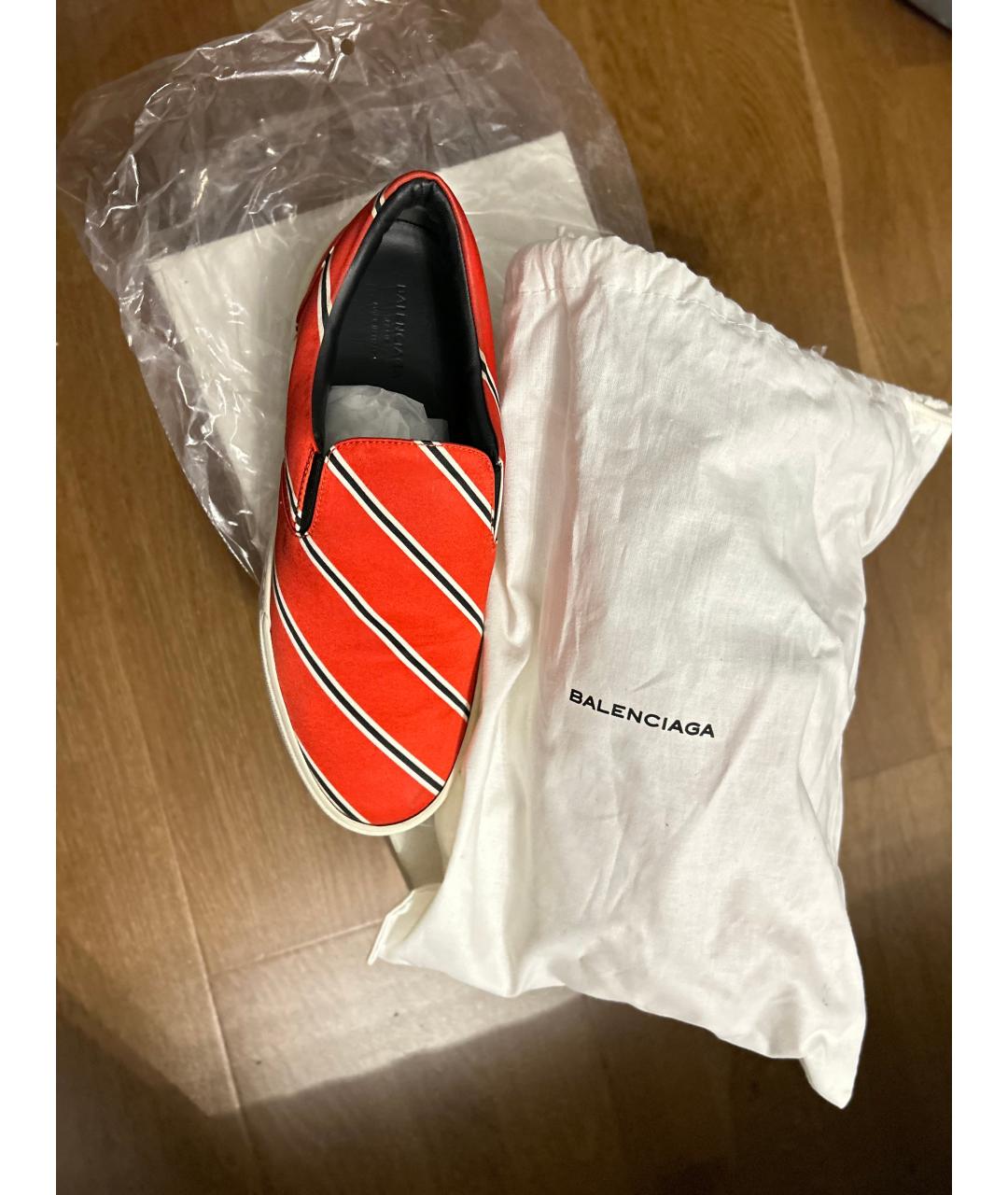 BALENCIAGA Оранжевое текстильные слипоны, фото 3