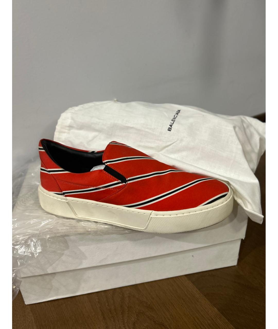 BALENCIAGA Оранжевое текстильные слипоны, фото 8