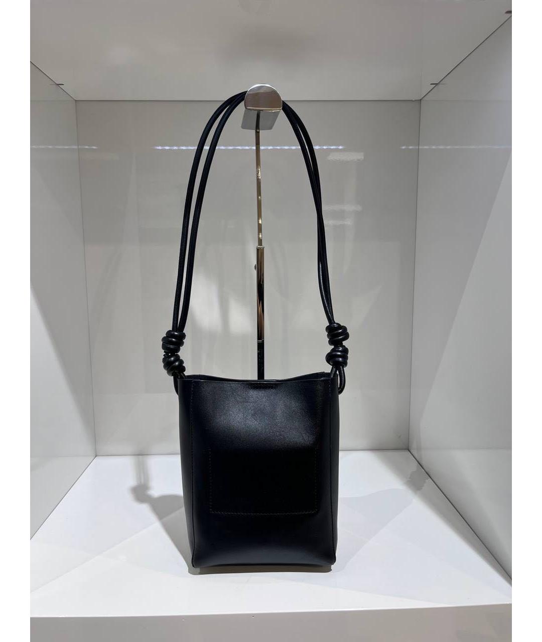 JIL SANDER Черная кожаная сумка через плечо, фото 2