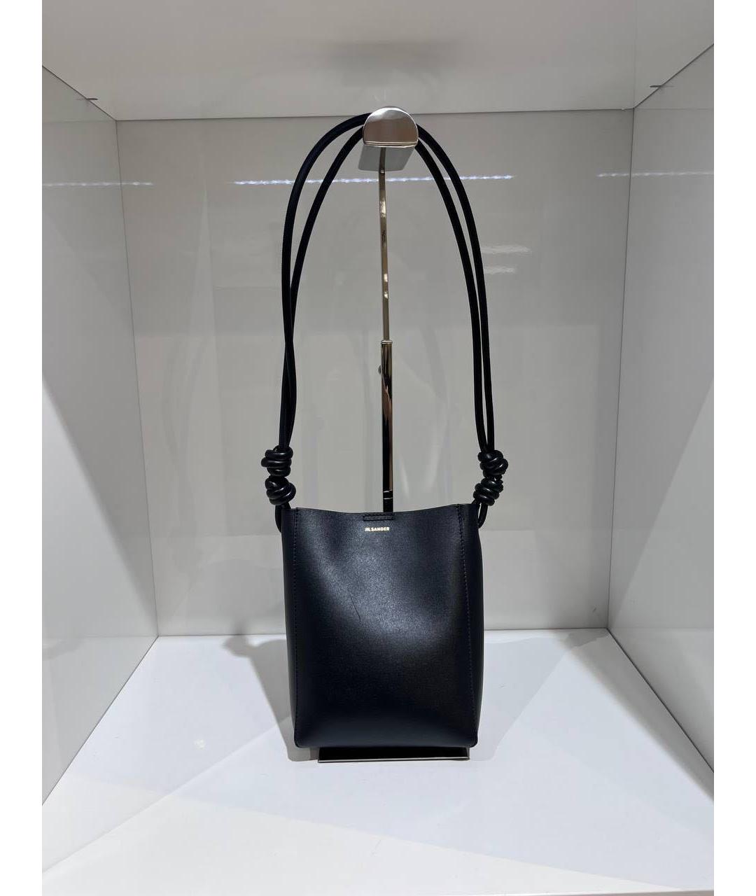 JIL SANDER Черная кожаная сумка через плечо, фото 4