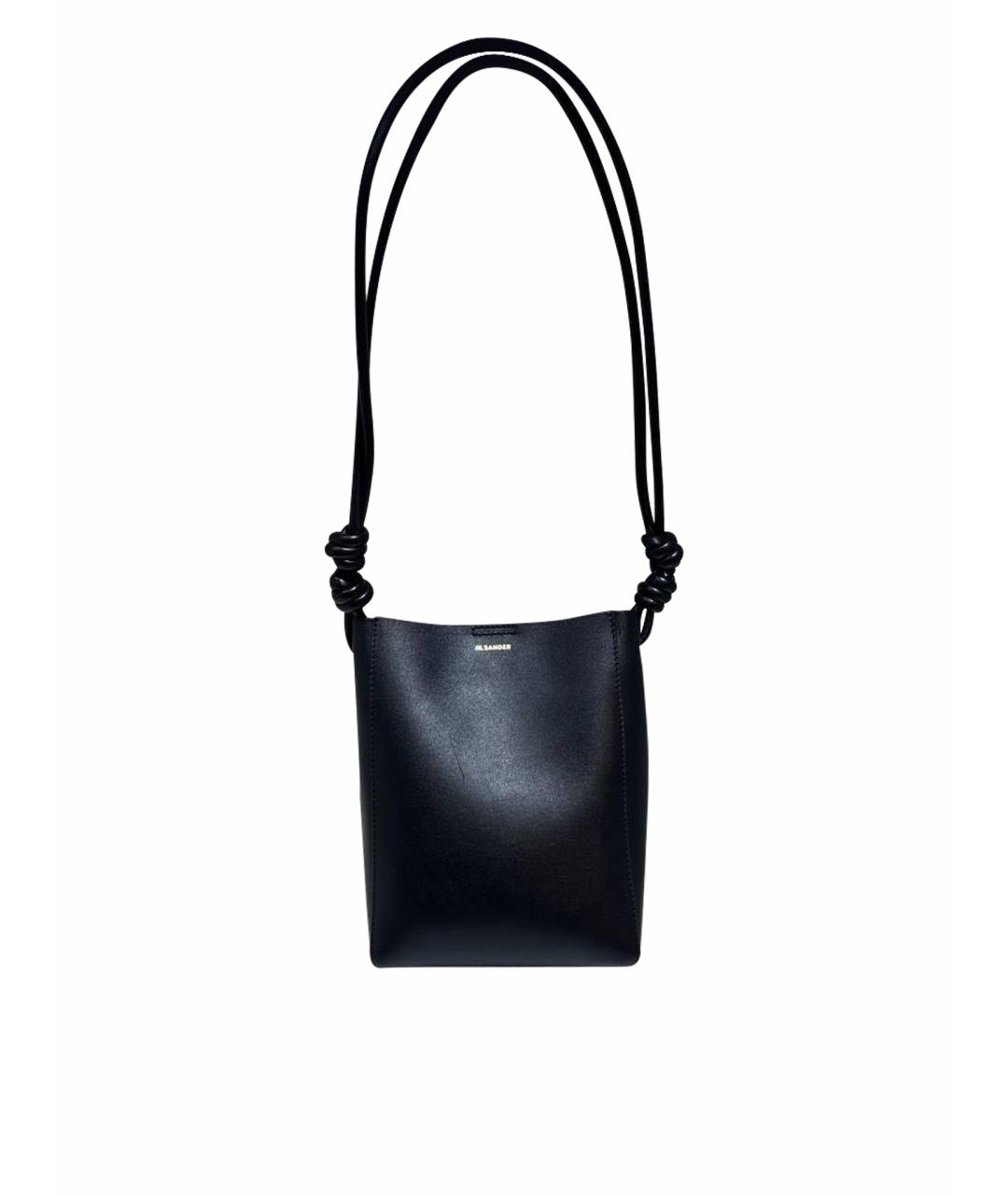 JIL SANDER Черная кожаная сумка через плечо, фото 1