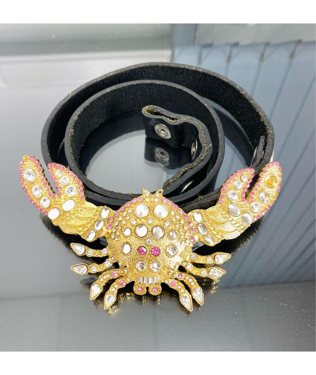 DSQUARED2 Черный кожаный ремень, фото 2