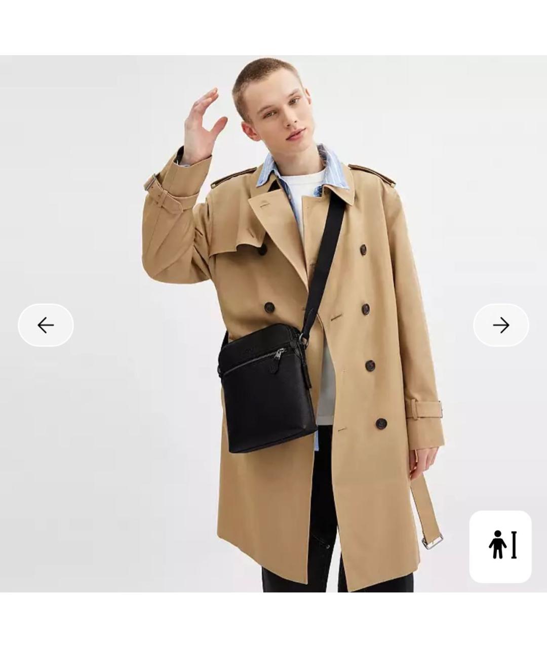 COACH Черная кожаная сумка на плечо, фото 8