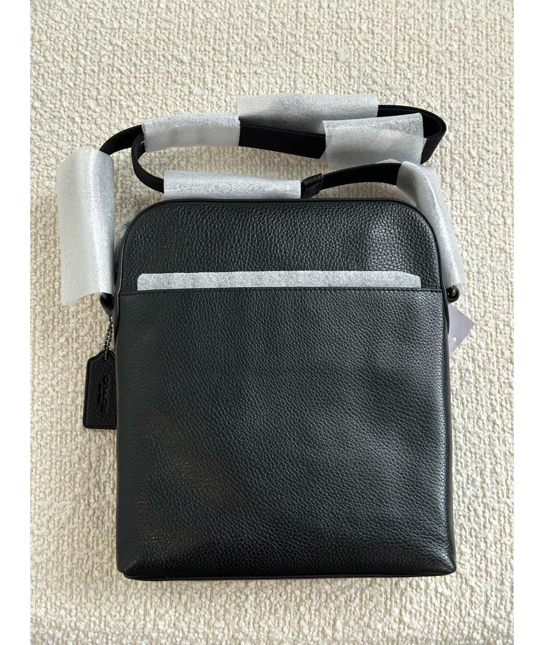 COACH Черная кожаная сумка на плечо, фото 3