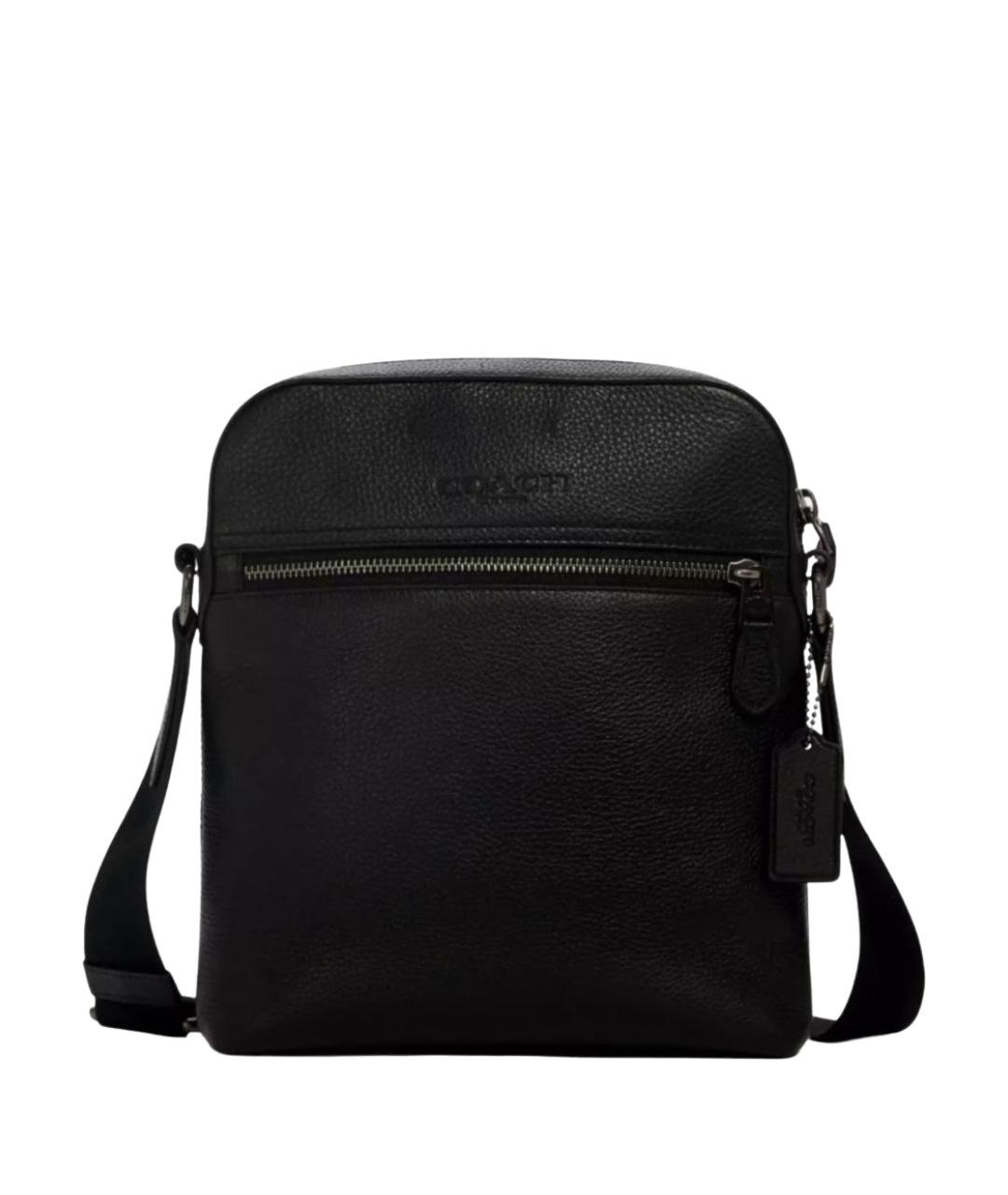 COACH Черная кожаная сумка на плечо, фото 1