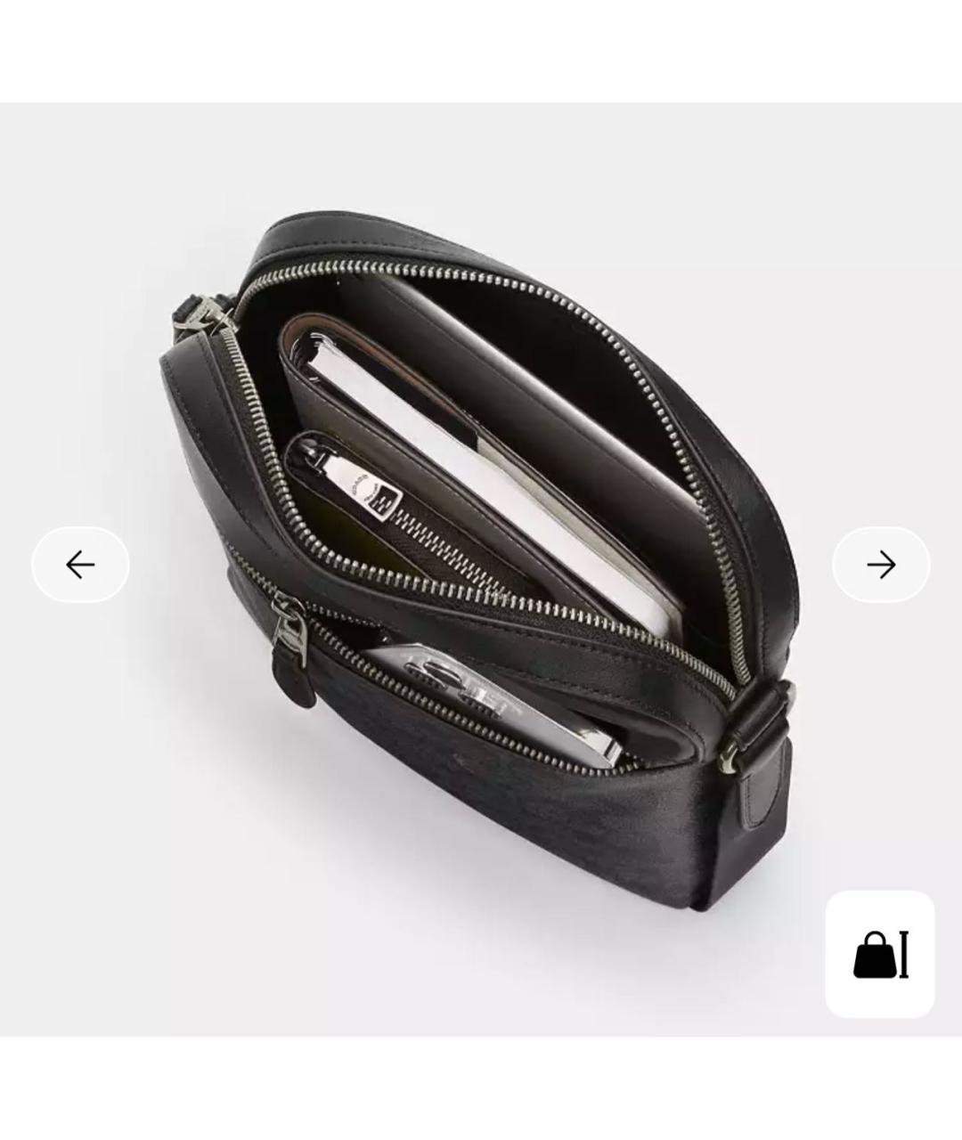 COACH Черная кожаная сумка на плечо, фото 7