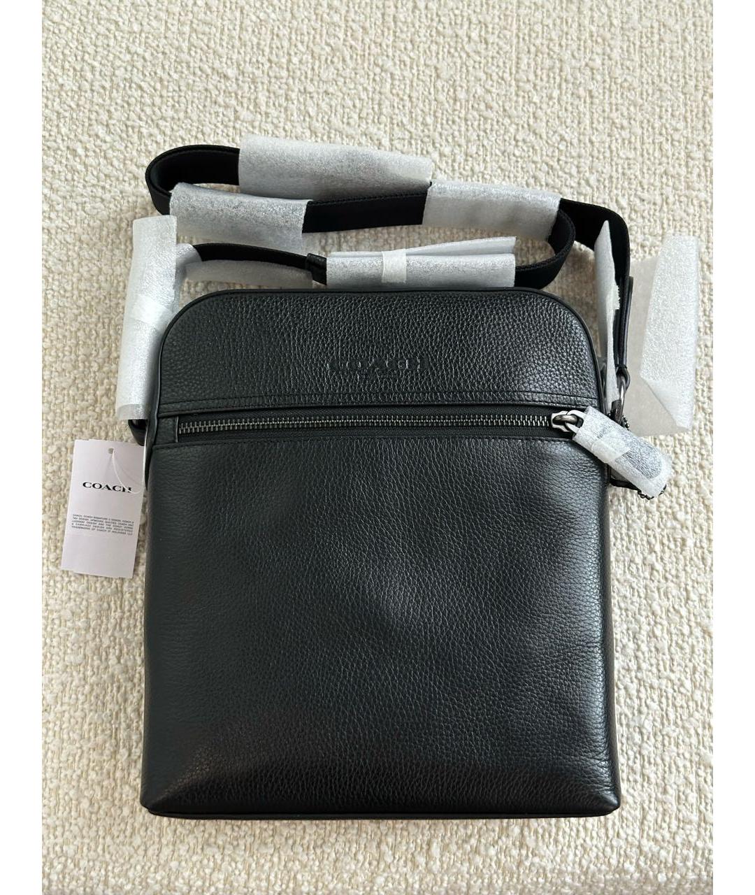 COACH Черная кожаная сумка на плечо, фото 5