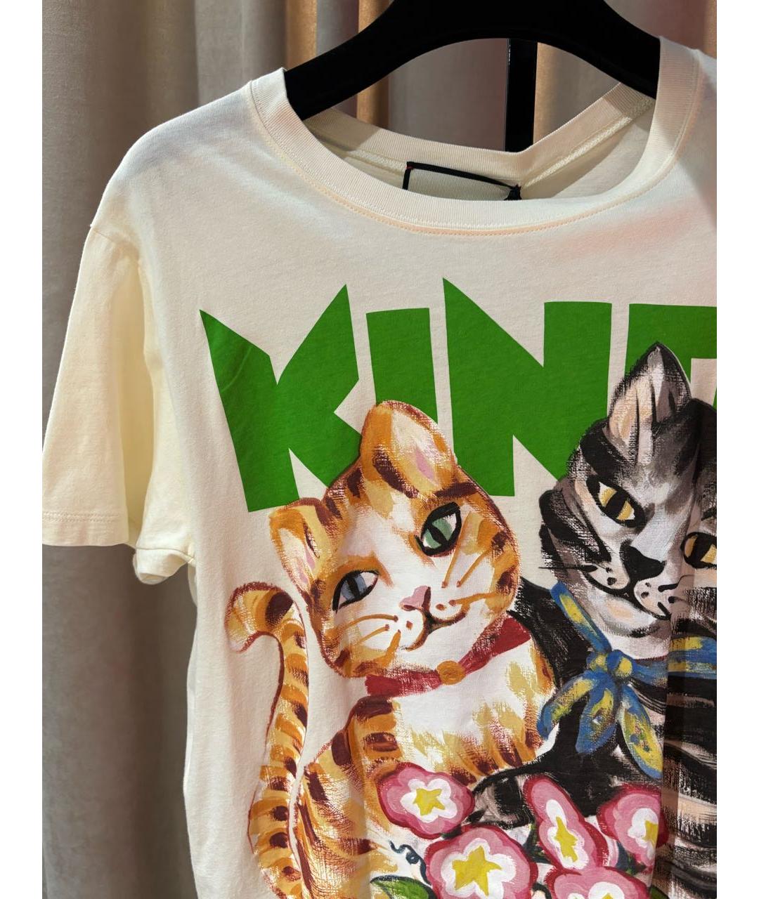 GUCCI Белая хлопковая футболка, фото 5