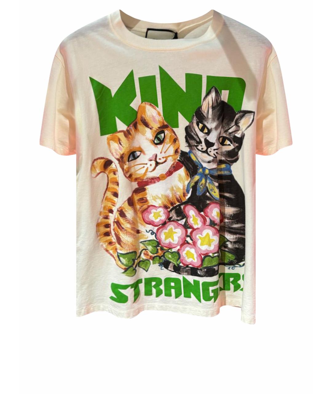 GUCCI Белая хлопковая футболка, фото 1