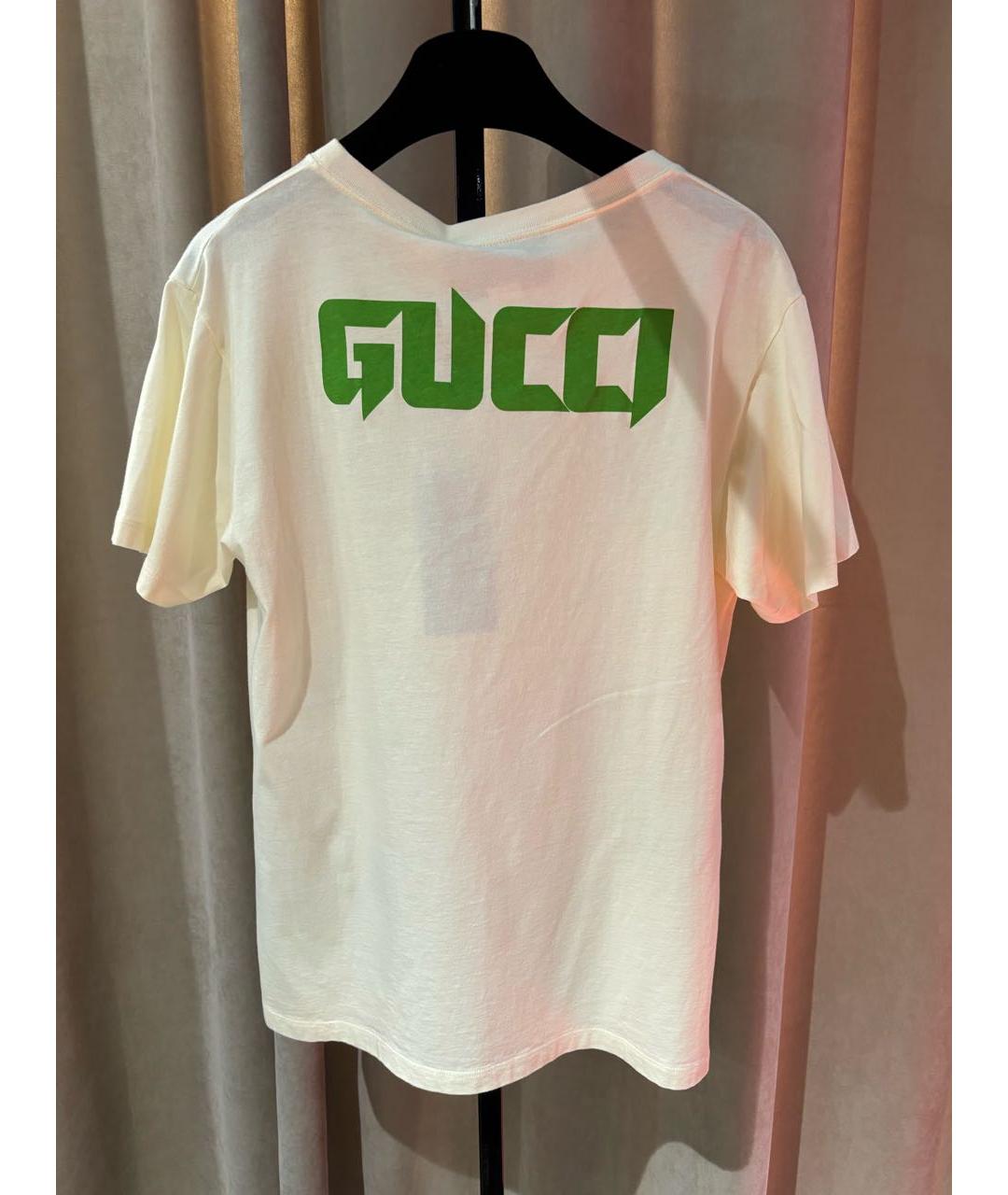 GUCCI Белая хлопковая футболка, фото 2