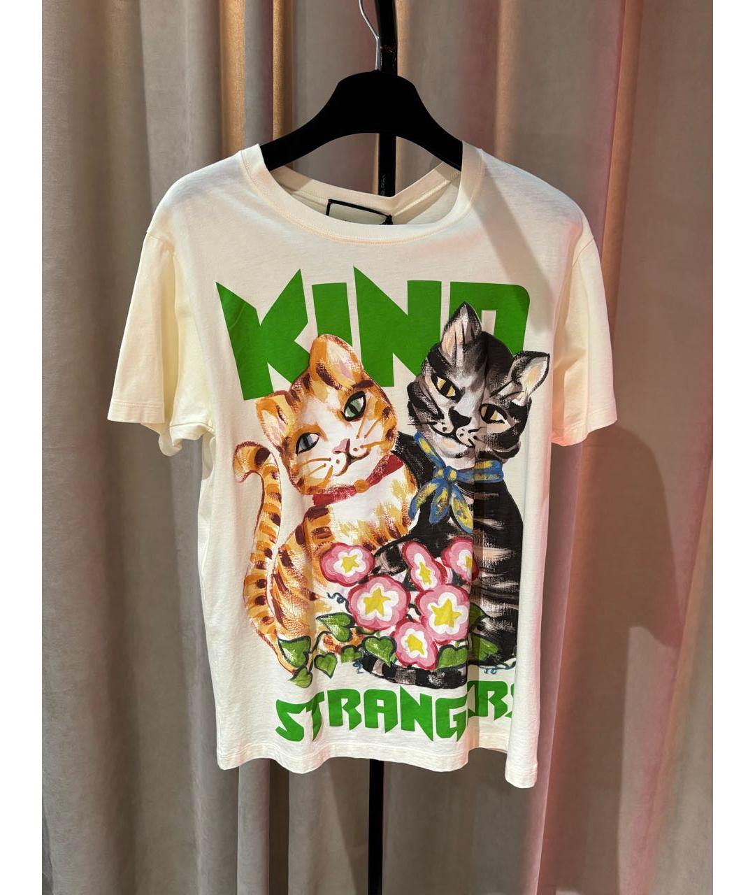 GUCCI Белая хлопковая футболка, фото 8