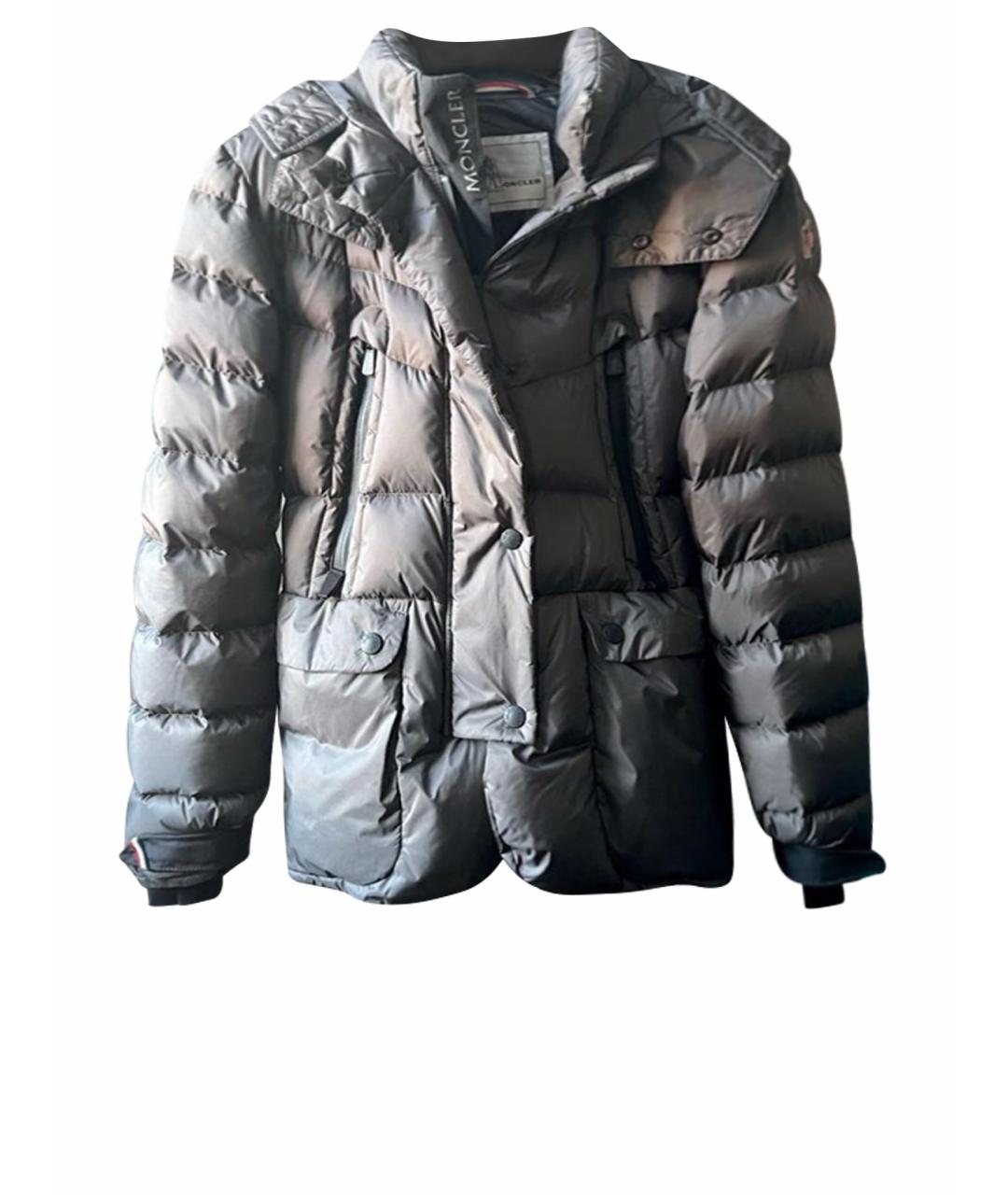 MONCLER GRENOBLE Антрацитовый полиэстеровый пуховик, фото 1