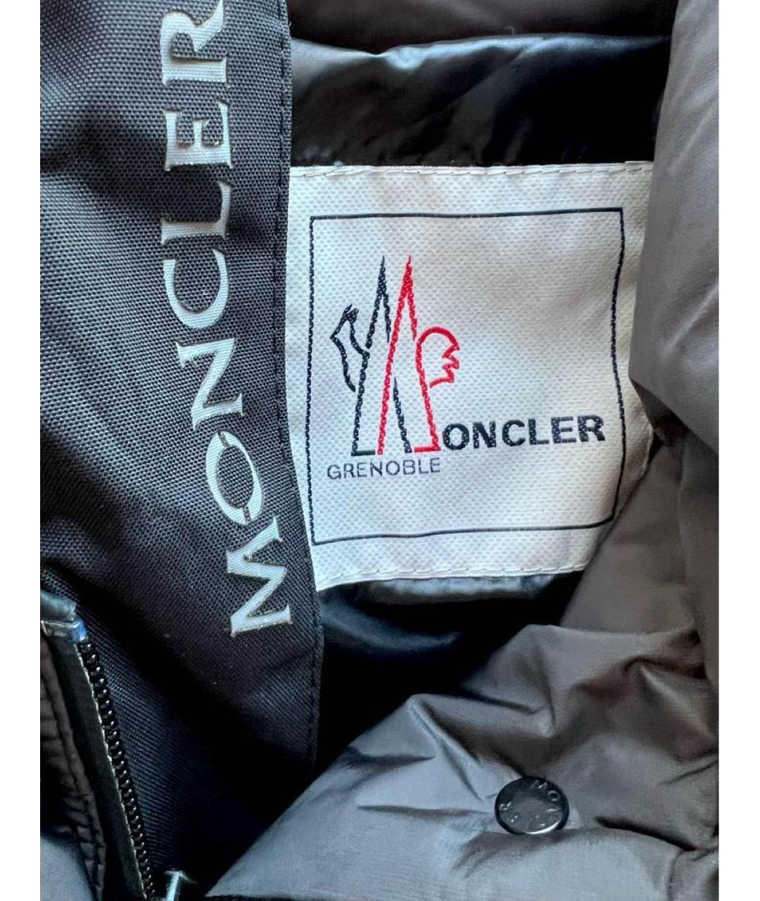 MONCLER GRENOBLE Антрацитовый полиэстеровый пуховик, фото 4